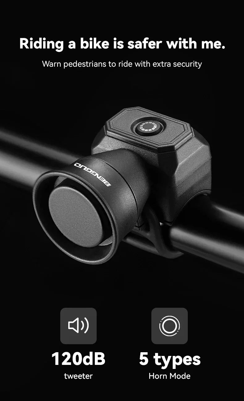Bicycle Horn Mountain Bike Battery/USB Charging Waterproof Electronic Bike Bell Riding Equipment Children's Scooter Accessories