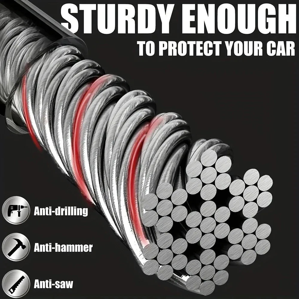 Car Steering Wheel Lock Reinforced Cable Lock in Red Blue Yellow Black Four Colors Automotive Security Deterrent