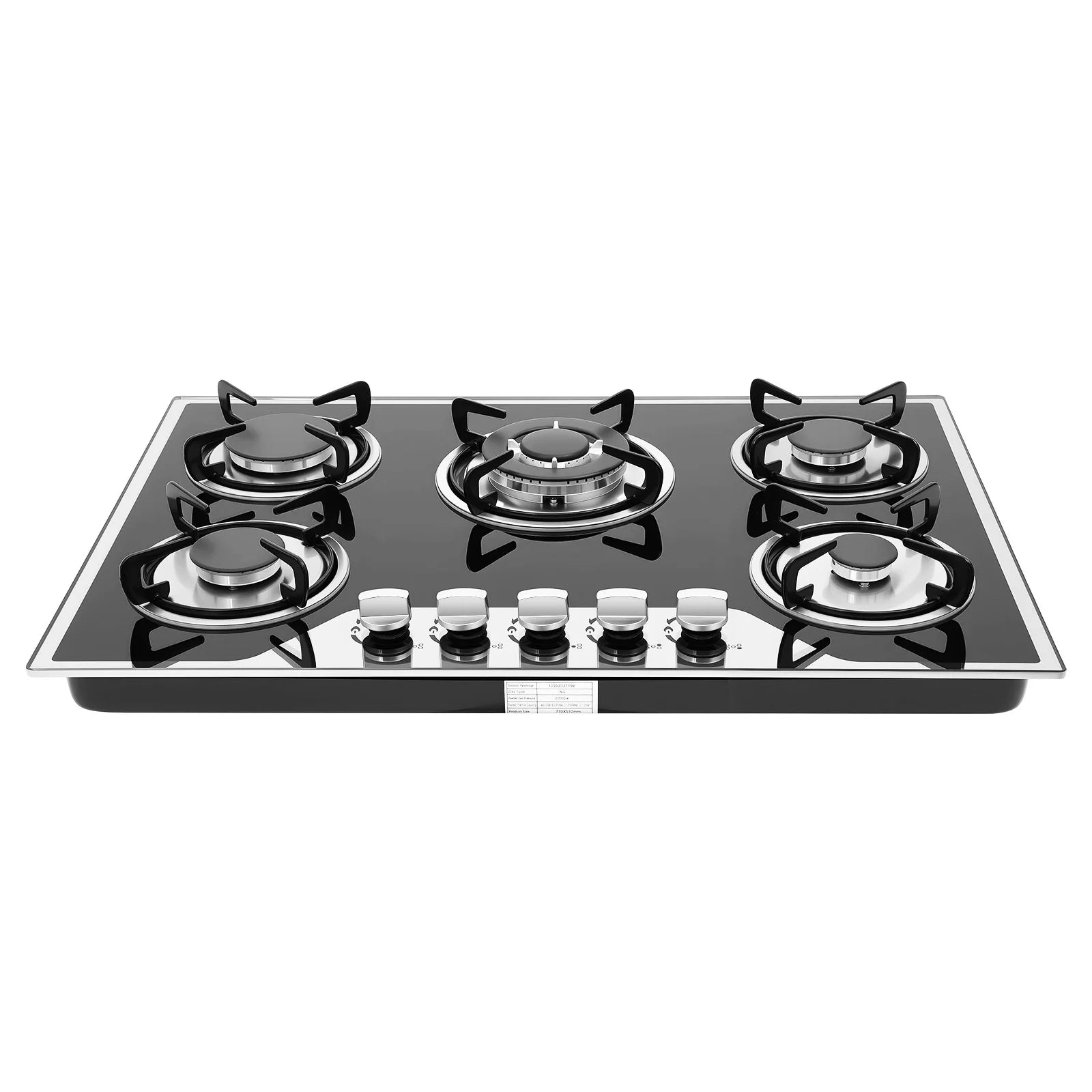 5 Burners Built-in Gas Stove, Dual Fuel NG/LPG Convertible Gas Hob, Oversized Cooking Surface 30.31*20.08” for Home Kitchens, Restaurants