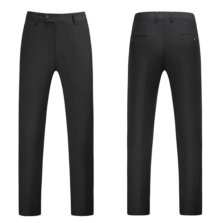 Men Dress Pants Solid Color Slim Fit Business Casual Office Wedding Formal Trousers High Quality Men Clothing Suit Pants 29-40