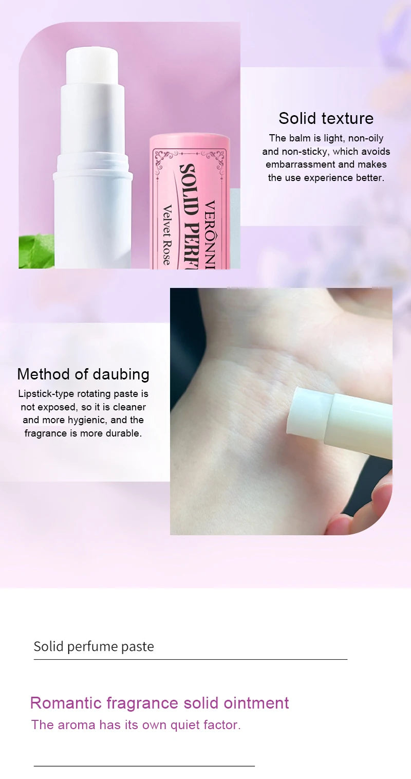 3pcs Solid Perfume Sticks - Long-Lasting, Natural & Fresh Scent Long Lasting Fragrance Portable Pocket Solid Balm For Dating