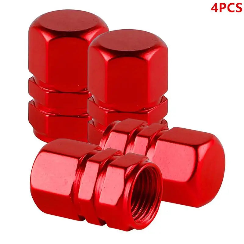 4pcs Aluminum Alloy Car Wheel Tire Valve Caps Tyre Rim Stem Covers Airdust Waterproof For Automobiles Motorcycles Trucks Bikes