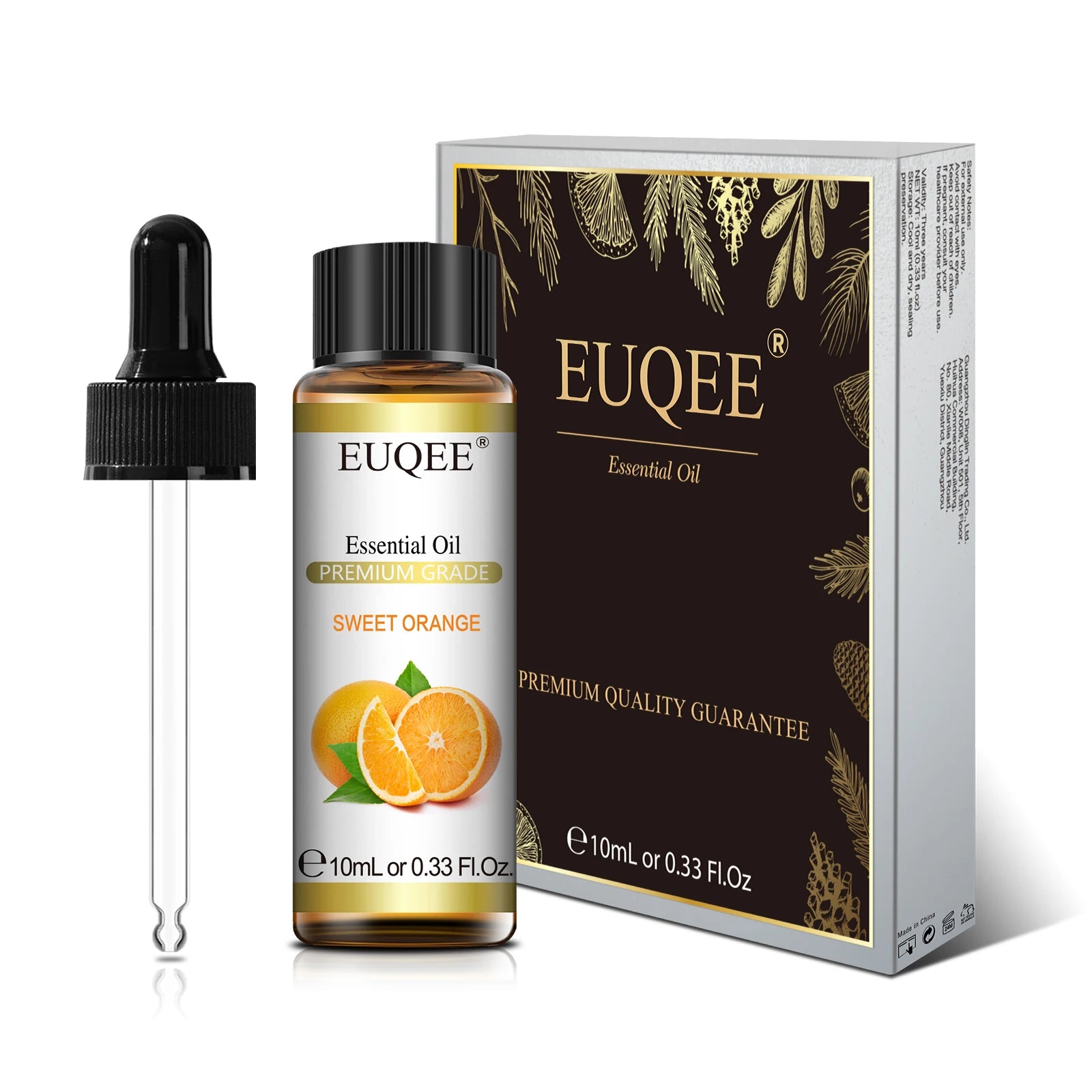 EUQEE 10ml Pure Natural Essential Oil Lavender Jasmine Eucalyptus Vanilla Sandalwood Sweet Orange Lemon Oregano Rose Fragrance