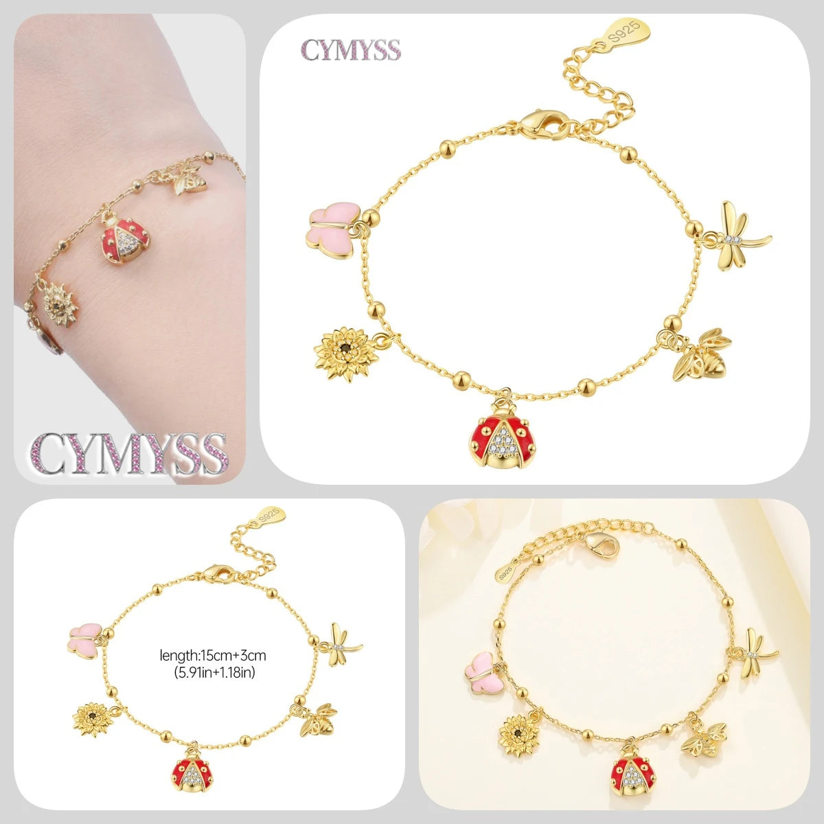 Original 925 Sterling Silver Zirconia Tennis Chain Bracelet for Women Adjustable Gold Color Hot Sale Ideal Birthday Party Gifts