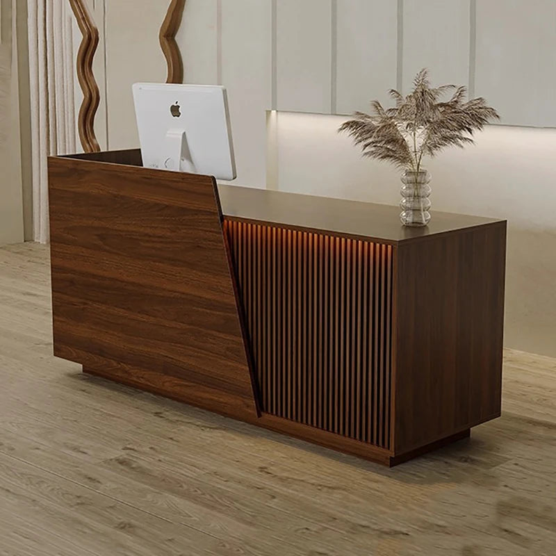 Customized Professional Reception Counter Simple Design Style Reception Desk Creative Storage Theke Empfang Office Furniture