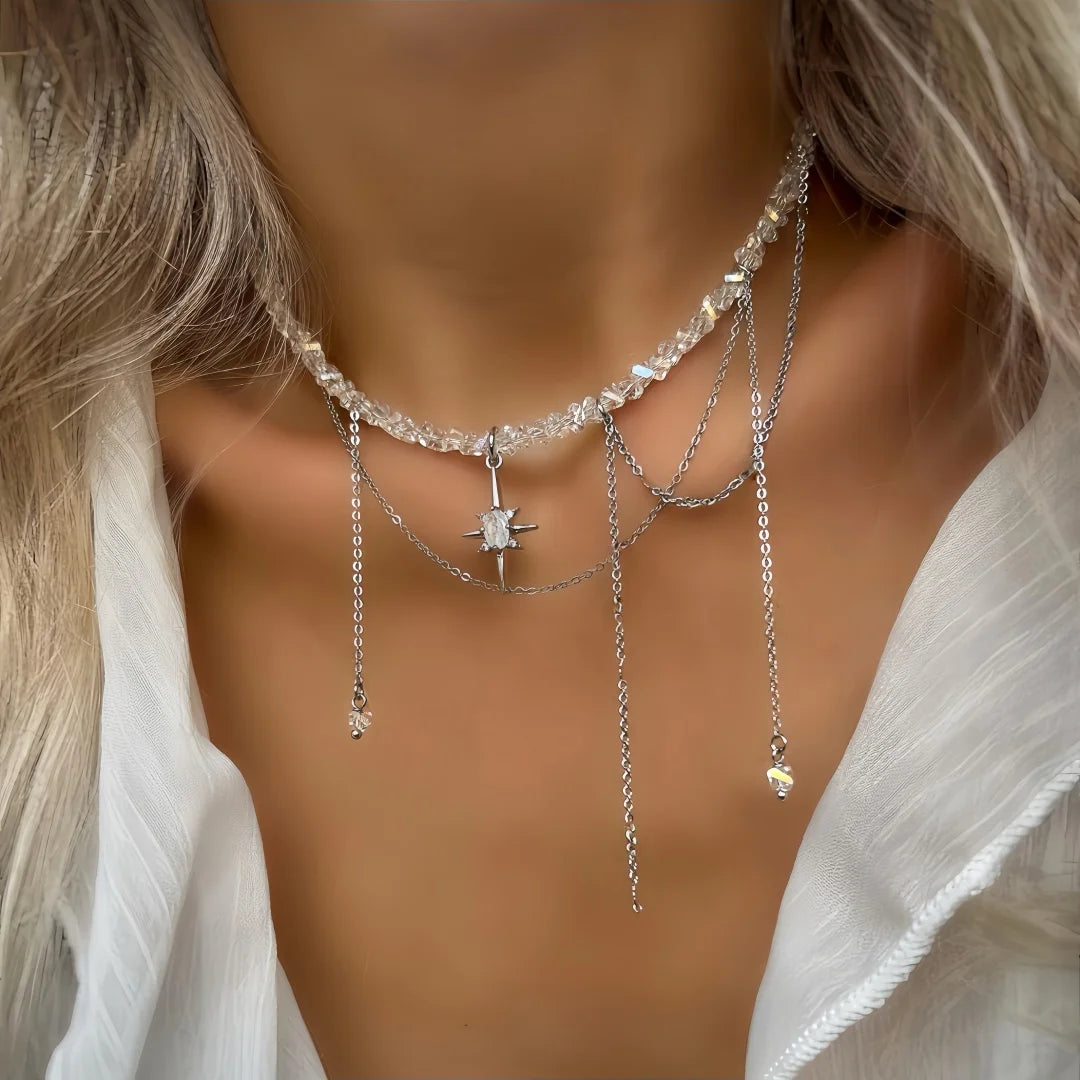 Minimalist Pearl Necklace for Women New Style Luxury Sensation Tassel Cold Tone Feng Shui Xiaomi Bead French Collar Chain