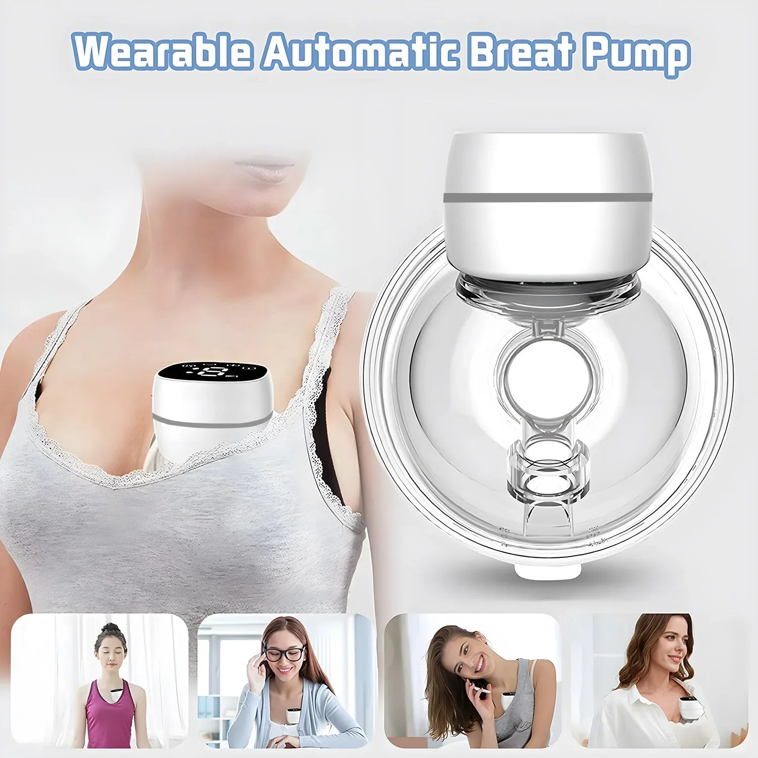 2026 New Wearable Electric Breast Pump Painless Double-Sided, Fully Automatic And Hands-Free Breast Milk Collector Sells Well.