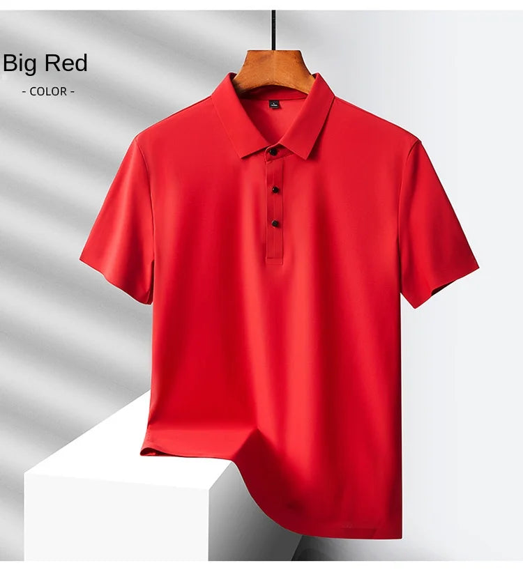 Selected popular nylon fabric, dad's summer clothing, middle-aged men's short sleeved T-shirt, summer ice silk quick drying, mid