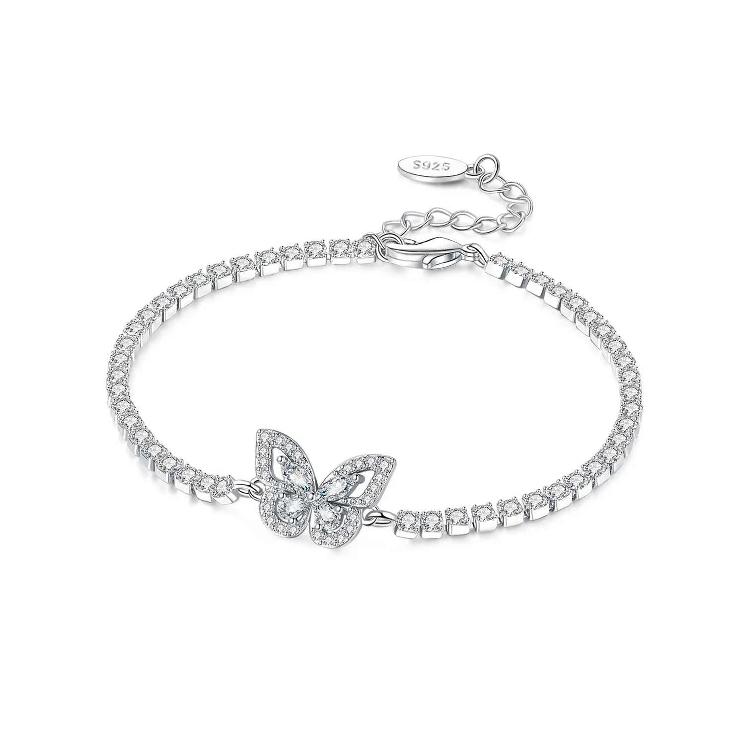 Original 925 Sterling Silver Zirconia Tennis Chain Bracelet for Women Adjustable Gold Color Hot Sale Ideal Birthday Party Gifts