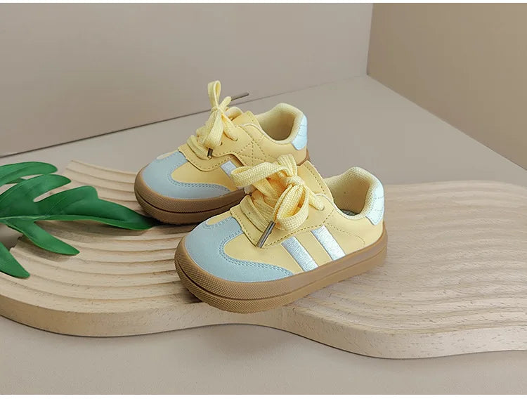 2025 New Spring Baby Shoes Leather Toddler Kids Sneakers Outdoor Boys Tennis Soft Sole Fashion Little Girls Sneakers EU 16-25