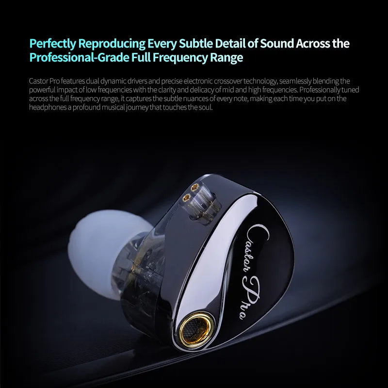 KZ Castor PRO 2DD Dynamic in Ear Earphones High-end Tunable Earphones Stets A New Benchmark for Hfi Sound Quality Bass Headsets
