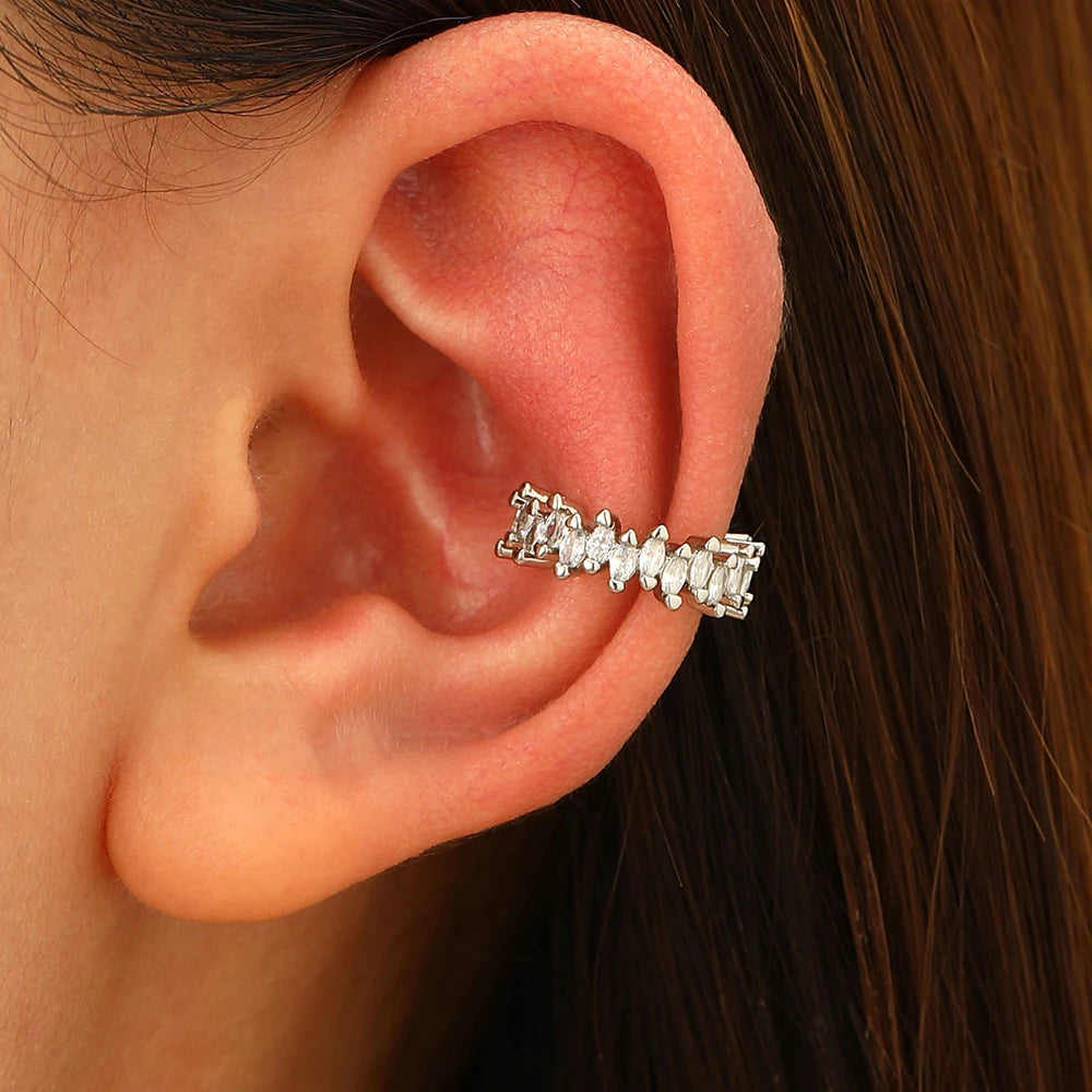 1Pc Hot Sale Horse Eye Zircon Earcuff Clips On Earring for Women Girls No Fake Piercing Cartilage Earrings Ear Ring Without Hole