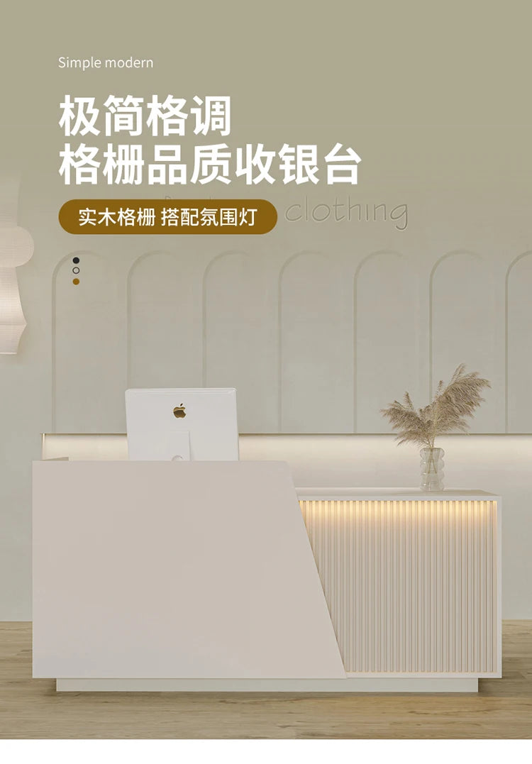 Customized Professional Reception Counter Simple Design Style Reception Desk Creative Storage Theke Empfang Office Furniture