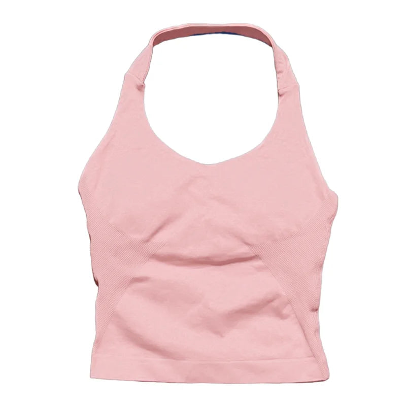 Women Sports Yoga Vest Running Gym Top Fitness Quick-Dry Workout Vest High Elastic Yoga Tank Top Gym Seamless Workout Sports Bra