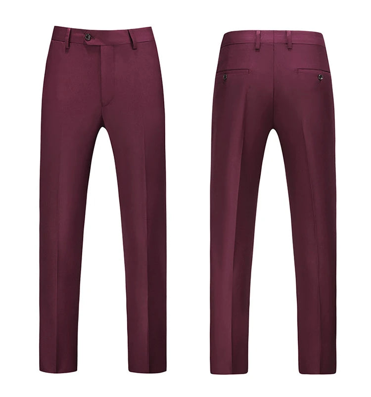 Men Dress Pants Solid Color Slim Fit Business Casual Office Wedding Formal Trousers High Quality Men Clothing Suit Pants 29-40