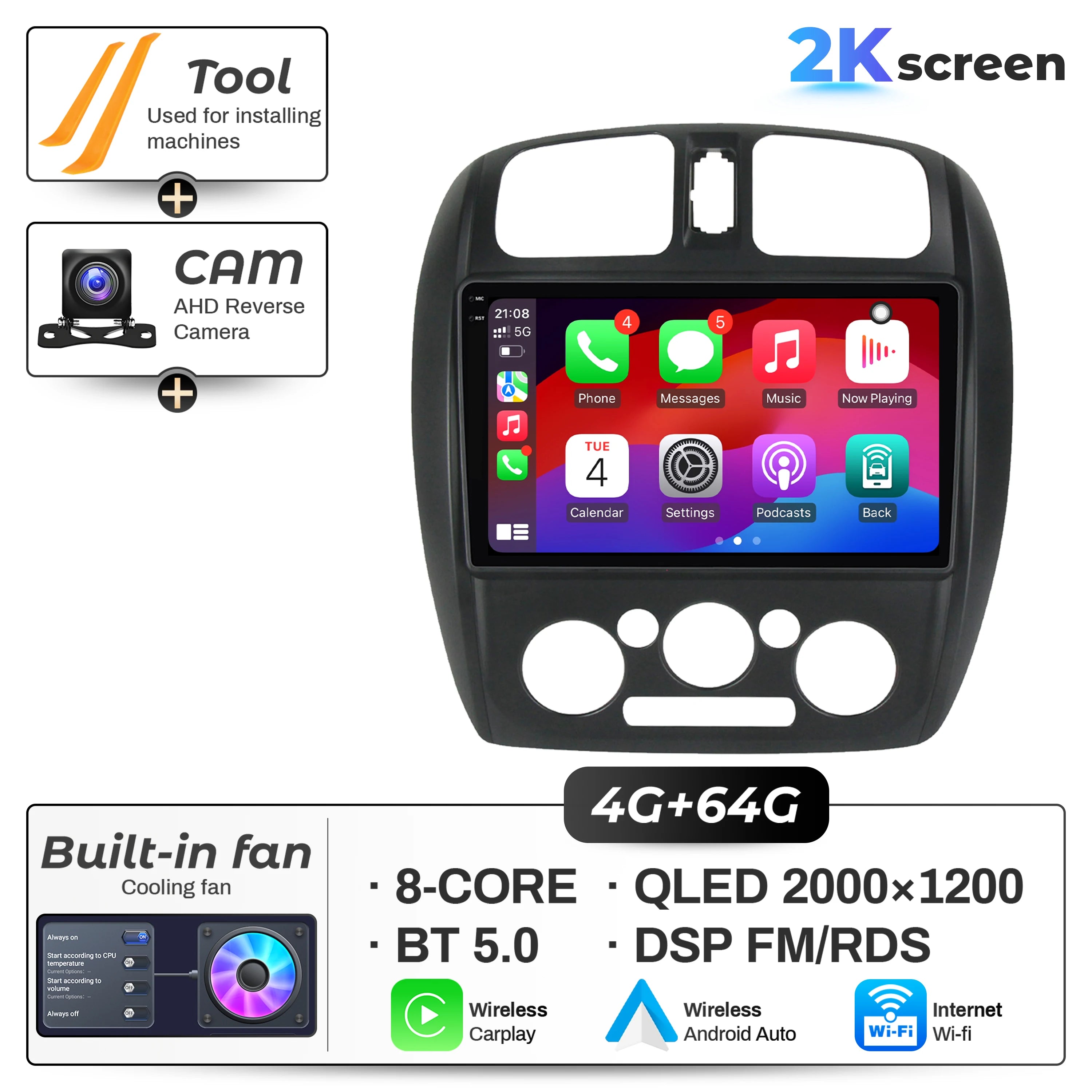 9 inch For Mazda 323 BJ 2000-2003 Car Radio Android 16  Multimedia Navigation Head Unit BT Carplay 2K QLED Screen