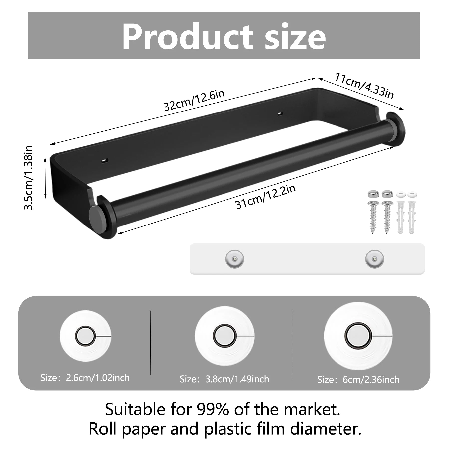 Stainless Steel Kitchen Paper Holder Plastic Wrap Holder Kitchen Accessories Kitchen Paper Dispenser Kitchen Supplies