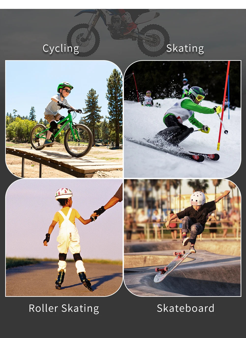 Children's Outdoor Sports Equipment, Balance Bike, Roller Skating,  Cycling, Off-road Sports Gear, Knee Pads, Elbow Pads Set