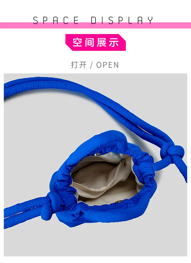 Fashion Small Puffer Tote Bag Designer Padded Women Shoulder Bags Nylon Down Cotton Crossbody Bag Mini Lady Handbags 2025