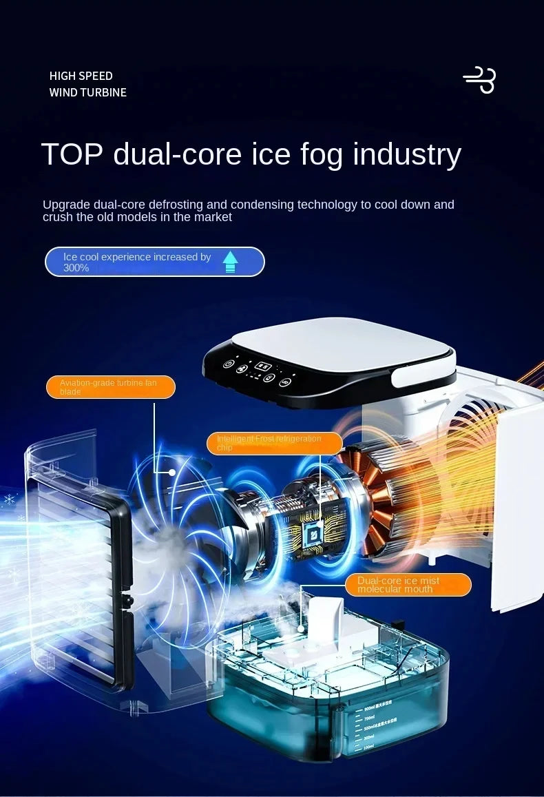 HOMEFISH Small Home-use Quiet Desktop Humidifier Cold Fan Spray Refrigeration Portable USB Electric Fan