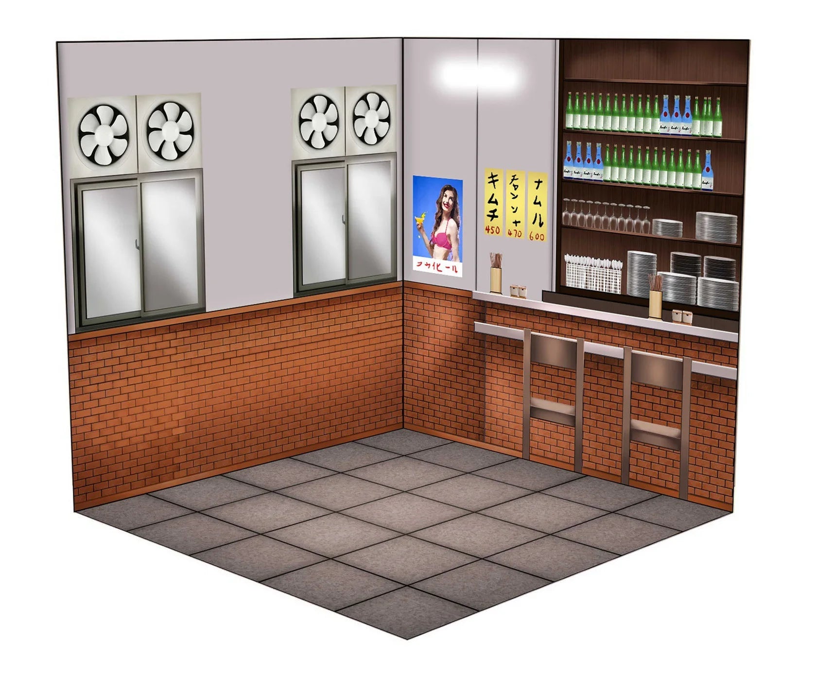 1:12 Miniature Scene Background Board Assembly Model For Showcase Action Figures Dolls Vehicle PVC Backdrop Material Diorama Kit