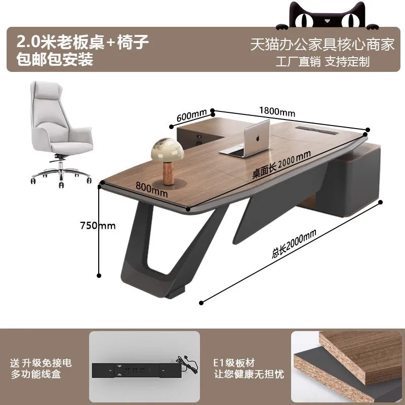 European Modern Office Desk Wooden Computer Gaming Decoration Drawer Office Desk Luxury Storage Meuble Bureau Home Furniture