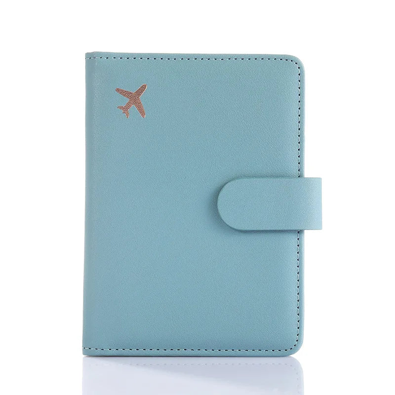 Leather Passport Holder Covers Case Waterproof Travel Credit Card Wallet Cute Passport Book for Women/Men Buckle Passport Cover
