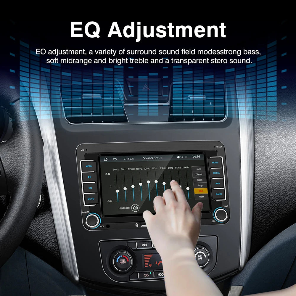 7 Inch Car Stereo For VW Touchcreen BT AM/FM Radio Receiver with Android Auto Carplay USB Charge Support Hands-Free Calling