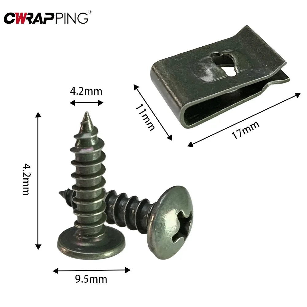 Car Fastener Clip Wholesale U-Type Metal Screw Clip Tool for Engine Undertray Splash Shield Guard Bumper Screw Car Accessories