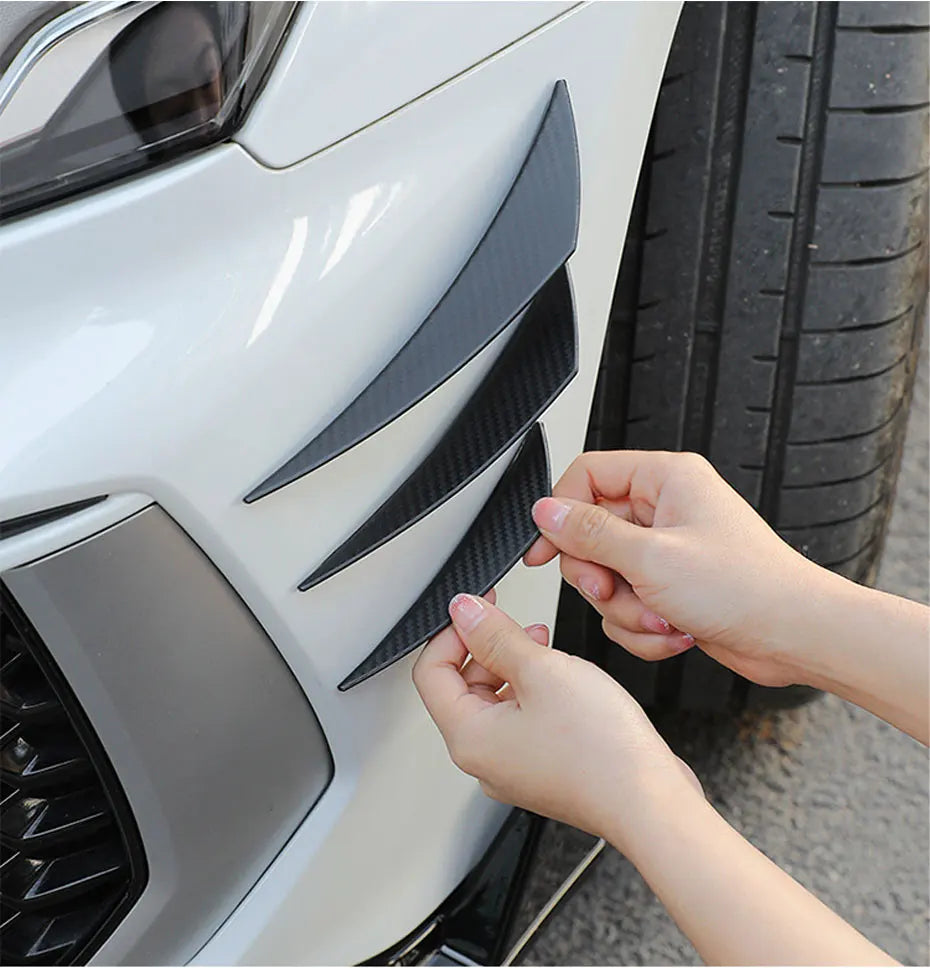 BLALION  6pcs Universal Front Bumper Lip Decoration Diffuser Splitter Fins Body Spoiler Canards Valence Chin Car Tuning Canard