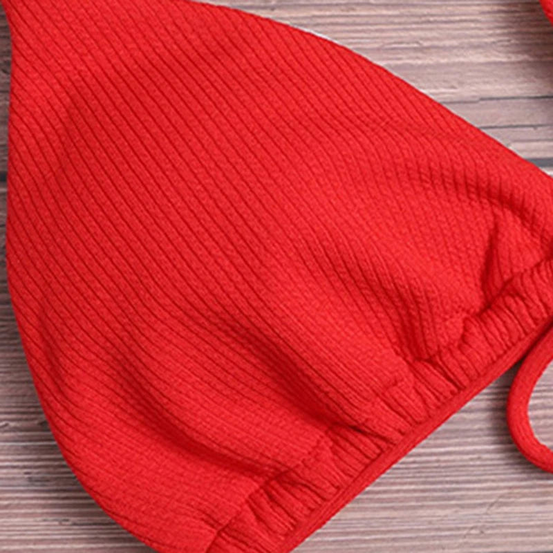 New Bikini High Waist Strapless Sexy Bikini Women Swimwear Women  Fashion Swimsuit Padded Bathing Suit Monokin Pure Color