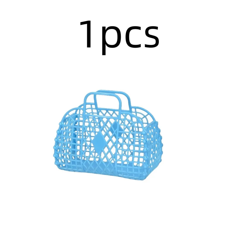 Detachable Shower Plastic Bath Bathroom Hollow Wash Storage Shopping Basket Home Storage Organization