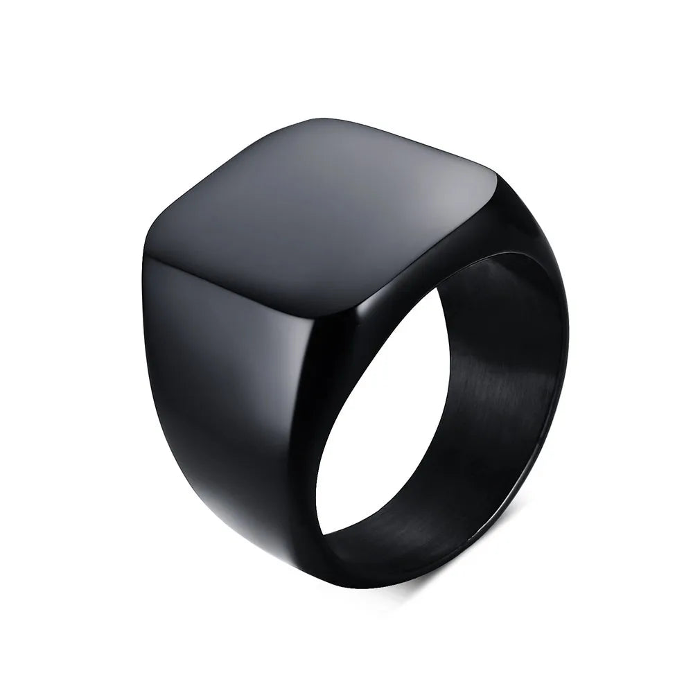 Vnox Gold Color Rings for Men Women, Simple Glossy Stainless Steel Wedding Bands, Signet Stacking Finger Ring Jewelry Gift
