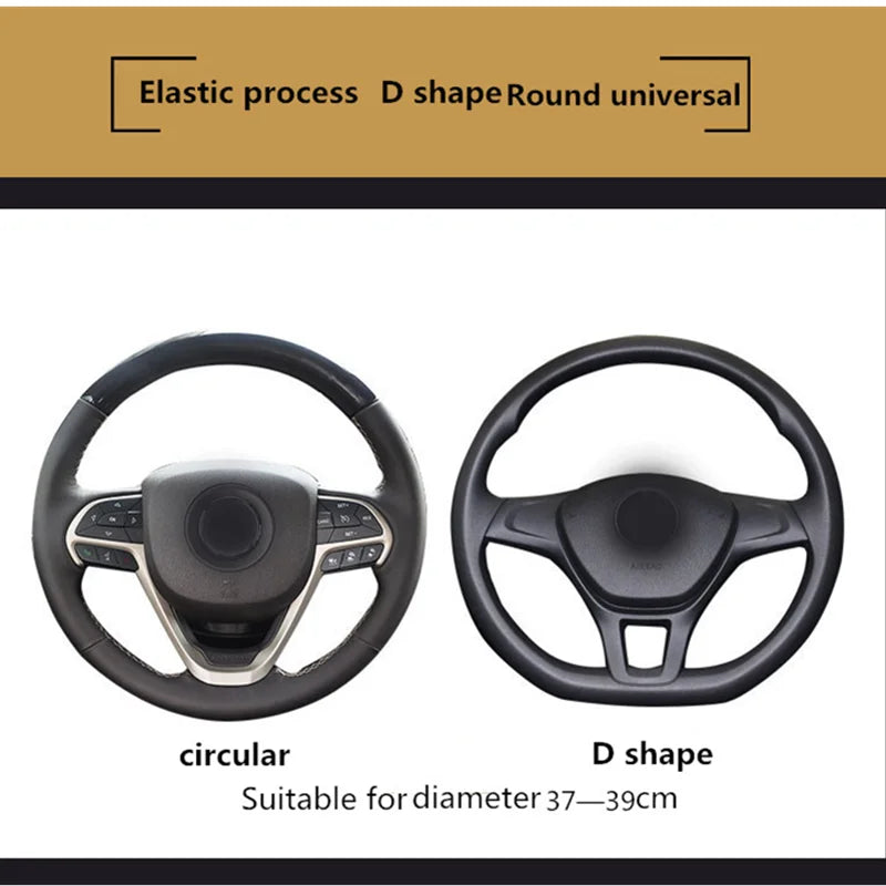 37/38cm Automobile universal steering wheel cover non-slip car steering wheel cover non-slip embossed leather Car-styling