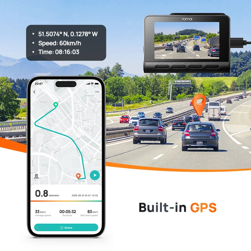 70mai 4K Dash Cam A810 Front Rear Set Suppor 4G Module LTE UP04 Remote Control GPS ADAS Car DVR 70mai A810 Car DVR
