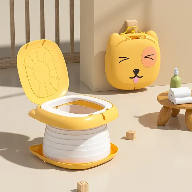 Portable Kid Boy Girl WC Toilet Seat Pot Kids Folding Toilet Baby Travel Toilet Children's Potty Car Sealed Anti-odor Urinal