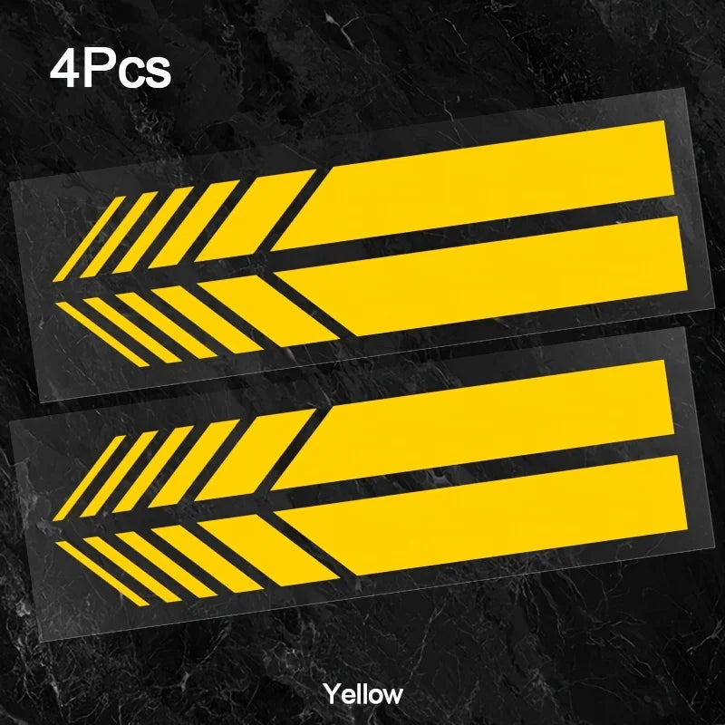 "Classic JDM Reflective Stripes Vinyl Decal Kit - 4pcs Self-Adhesive Car Body Stickers, Waterproof & Universal Fit"