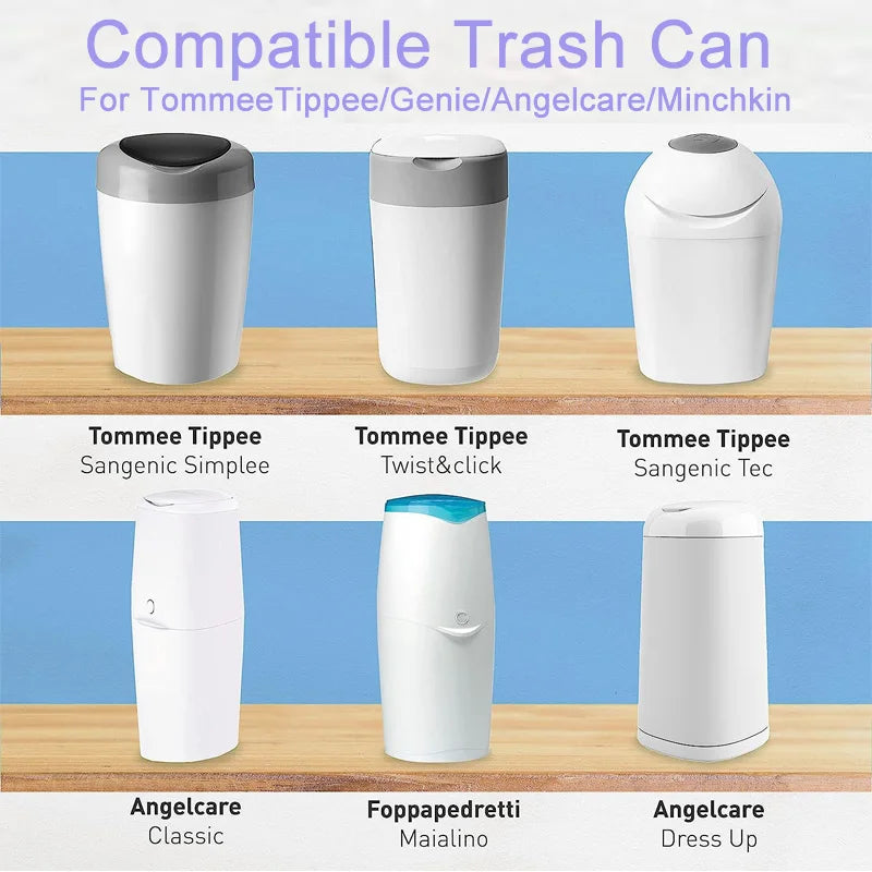 1/5/10Pcs Purple Diaper Pail Baby Refills Bags For Angelcare Trash  For Sangenic Tommee Tippee For twist & click For Genie