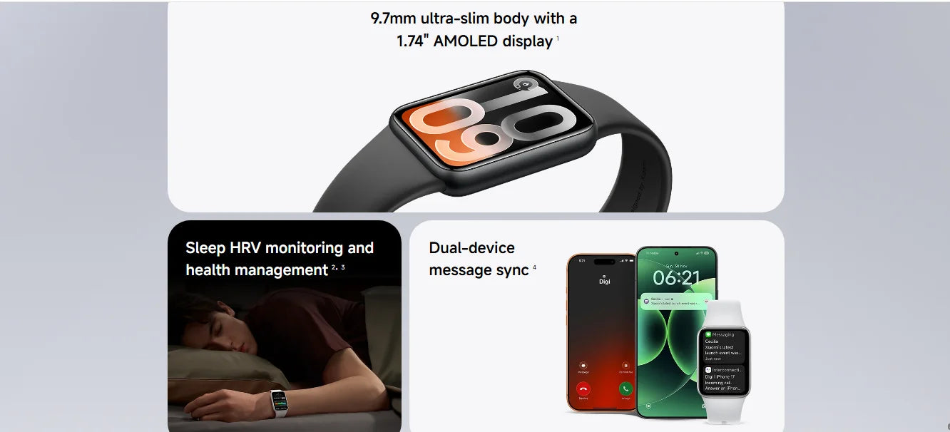 Global version xiaomi band 10 pro Independent GNSS five-satellite positioning Dual-device message sync 1.74" AMOLED display