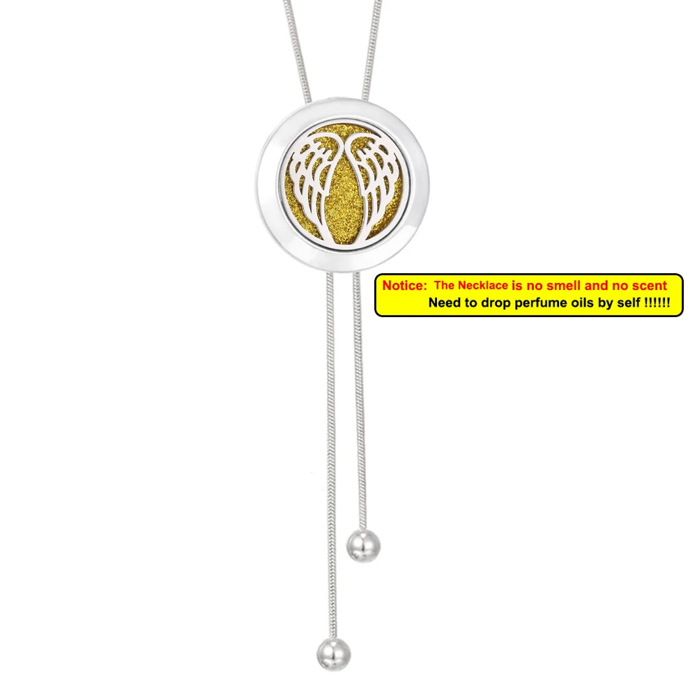 Tree Of Life Aromatherapy Necklace Spiral Open Perfume Locket Essential Oil Diffuser Tassel Pendant Necklace Aroma Jewelry Gift