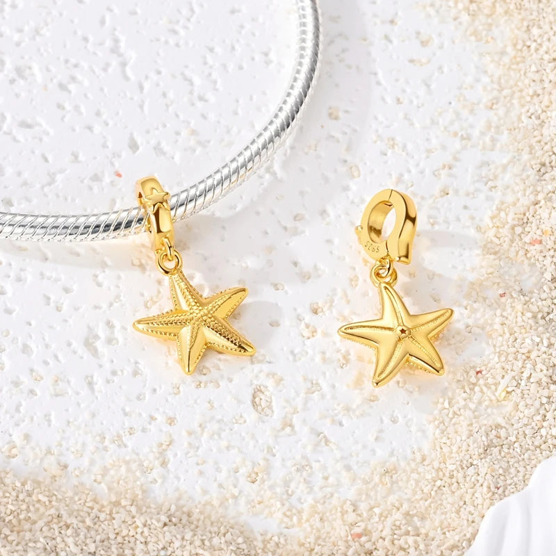 Hot Sales 925 Sterling Silver Golden Series Charms Beads Cross Devil's Eye Bow Charms Pendant Fit Original Bracelet DIY Jewelry