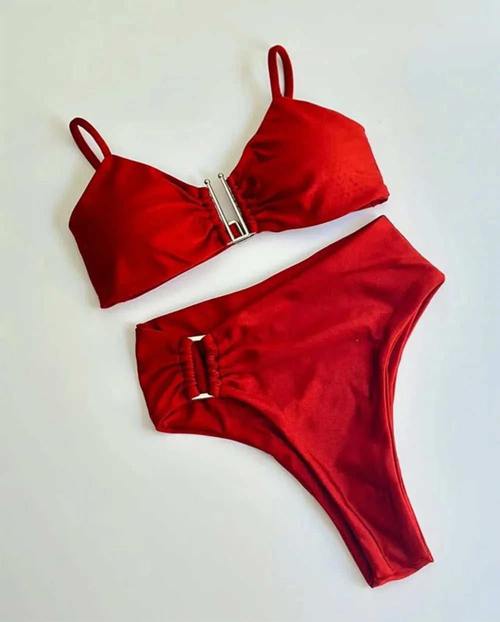 Bandeau Bikini Push Up Women Swimsuits 2026 Sexy Female Swimwear Brazilian Bikini Set Thong Biquini Swim Suits Solid Beachwear
