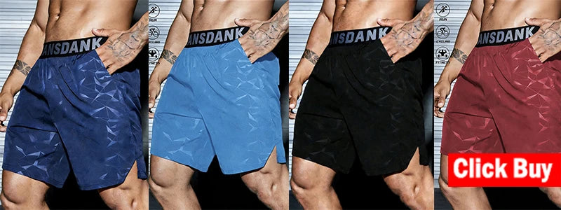 Men's Running Shorts Quick-drying Fitness Black Double Layer Shorts Men New Sport Workout Training Bodybuilding Short Pants