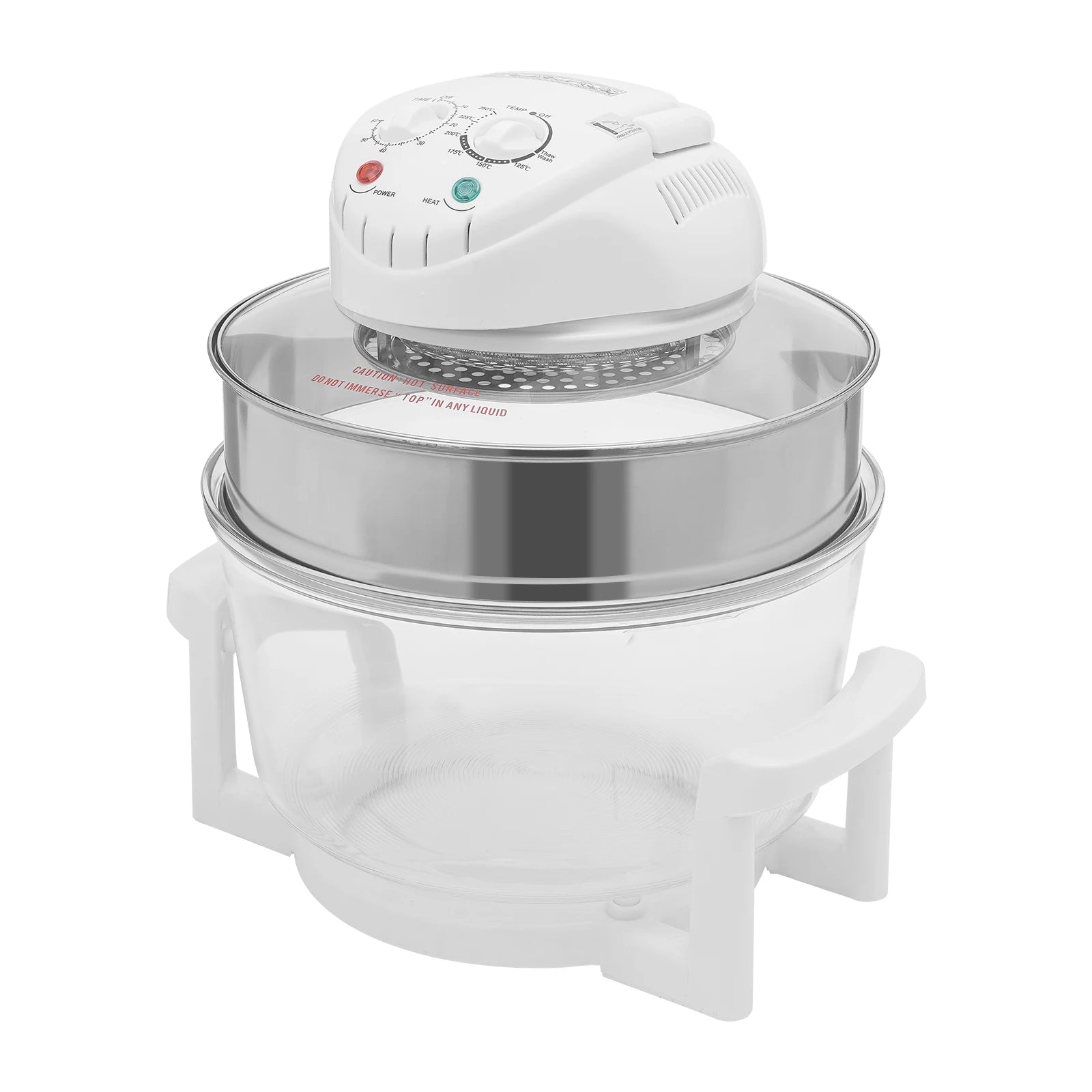 110V 17.96Qt Visual Air Fryer 1200-1400W 360° Hot Air Circulation Oil-Free Cooker with Grill Rack for Home Kitchen