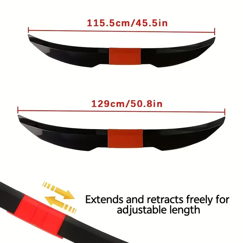 Universal 3pcs Sedan Rear Trunk Tail Rear Wing Spoiler 46.06-50.0inch Adjustable DIY Refit Boot Wings Spoiler Car Accessory