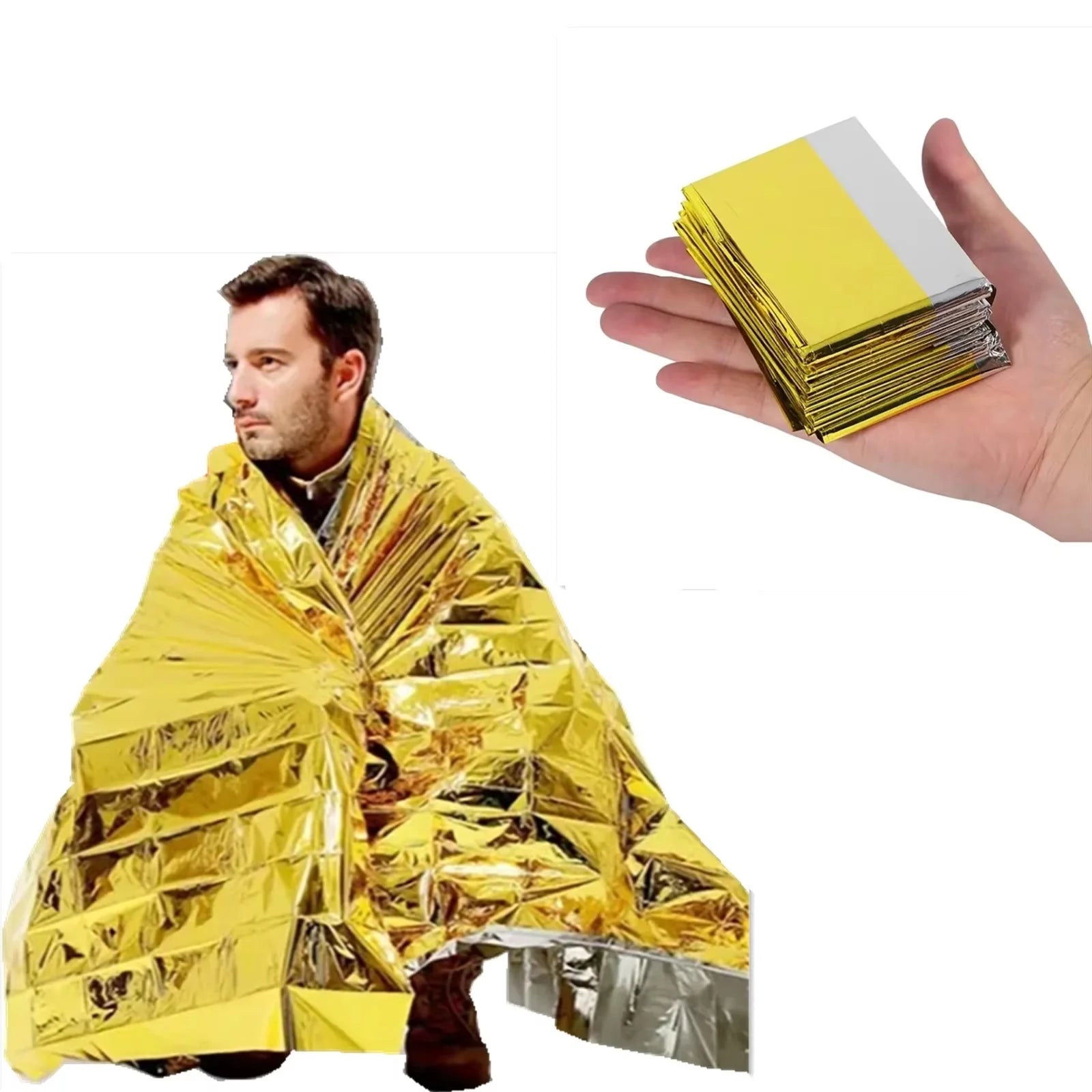 5-30Pc Outdoor Emergency Gold-Sliver Survival Blanket Waterproof First Aid Rescue Curtain Foil Thermal Military Blanket130X210Cm