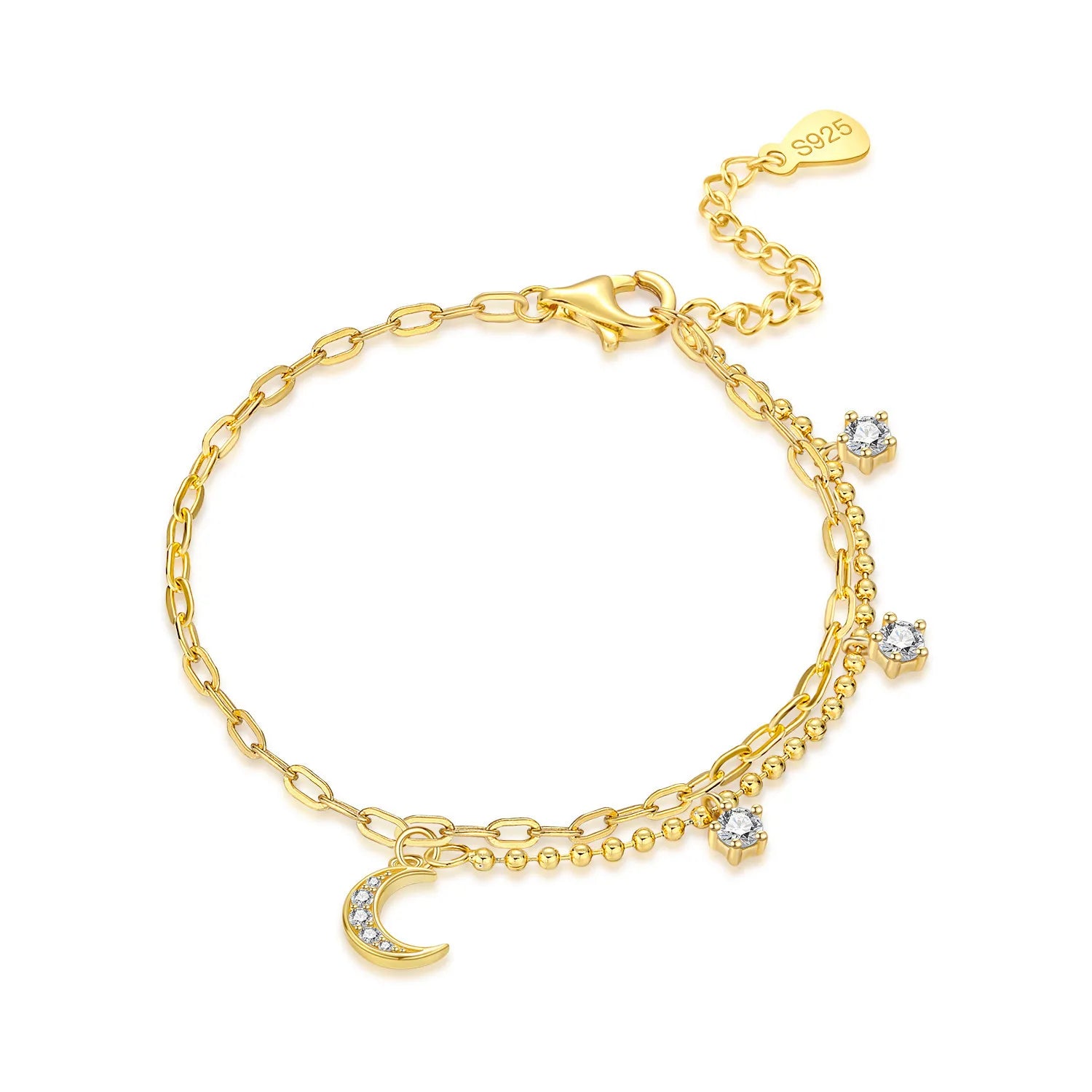 Original 925 Sterling Silver Zirconia Tennis Chain Bracelet for Women Adjustable Gold Color Hot Sale Ideal Birthday Party Gifts