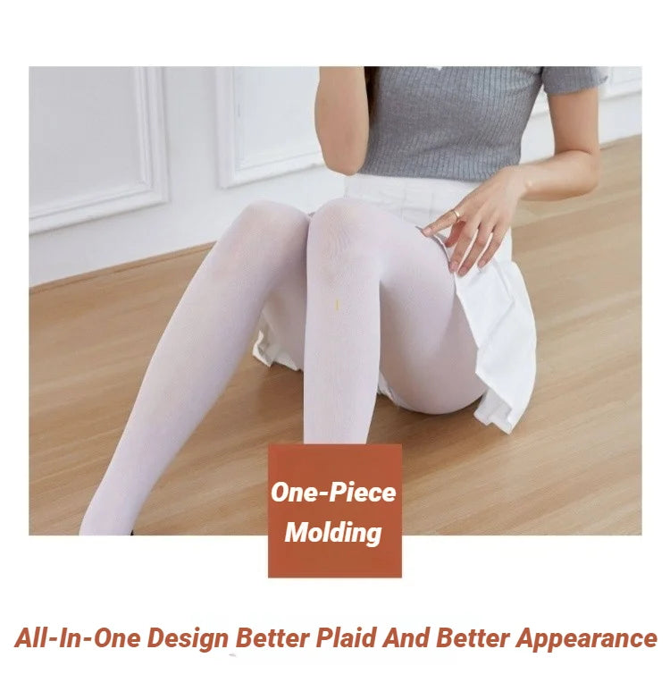 Fall Winter Adult Pantyhose Milk White Silk Socks for Girls Lolita Velvet Thin Bottom Jumpsuit Socks Women