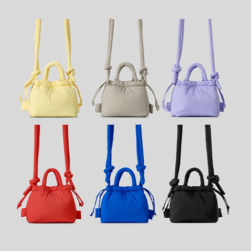 Fashion Small Puffer Tote Bag Designer Padded Women Shoulder Bags Nylon Down Cotton Crossbody Bag Mini Lady Handbags 2025