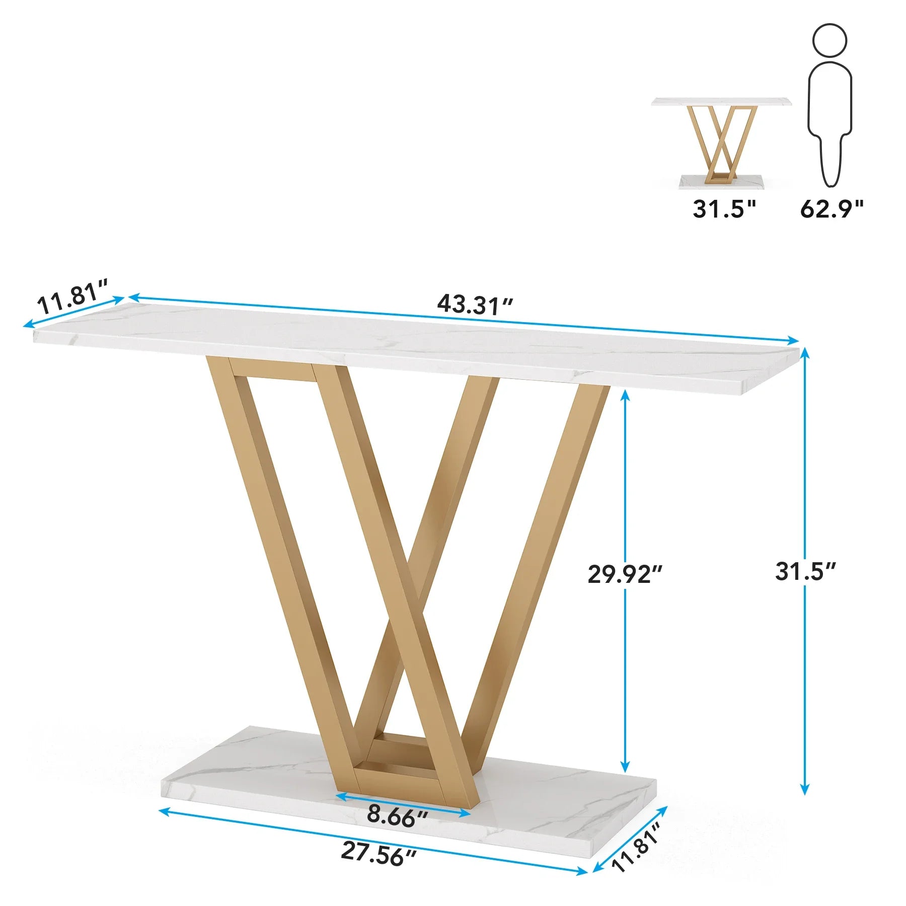 Tribesigns 110 cm Console Table Industrial Entryway Hallway Table  Living Room Furniture